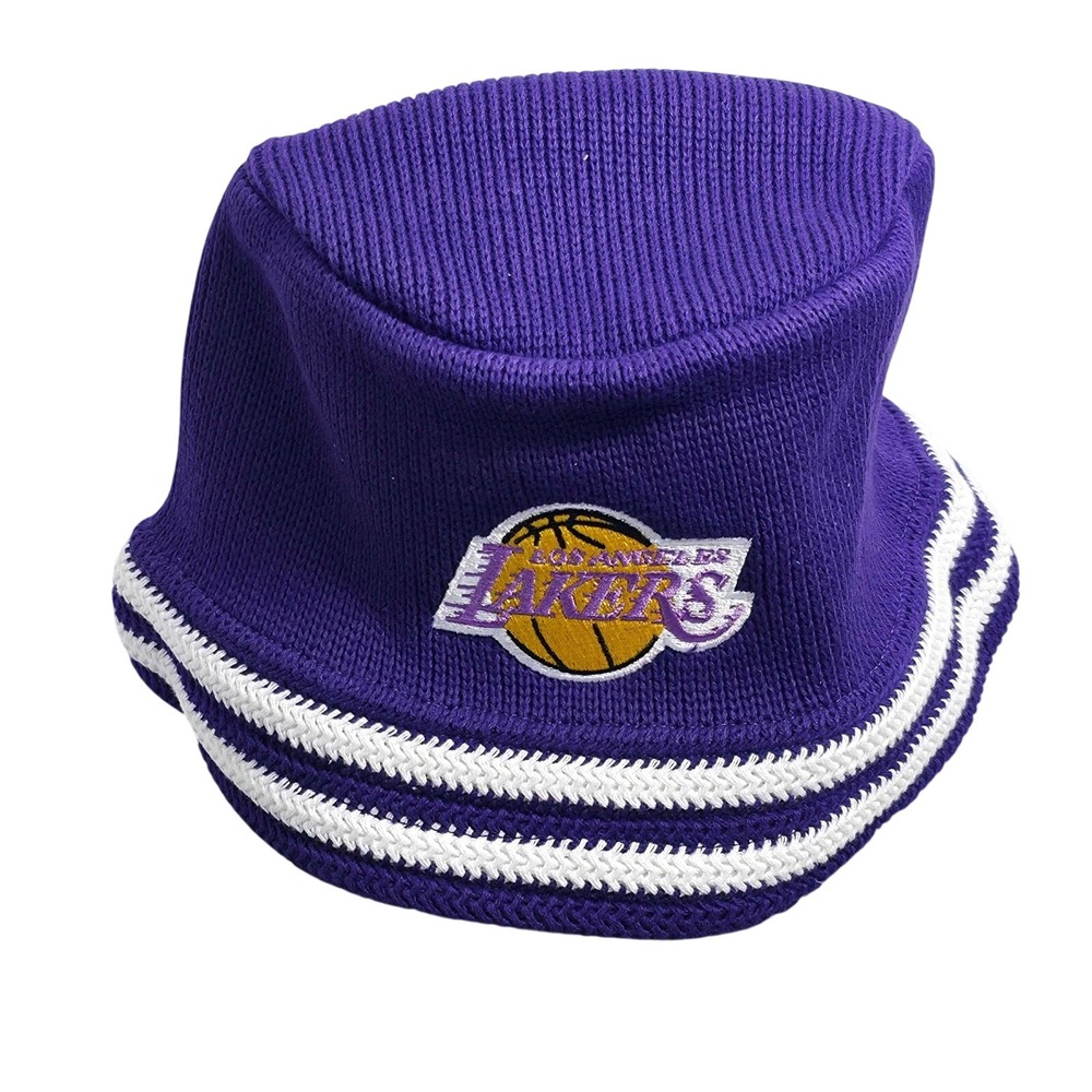 Mitchell & Ness Los Angeles Lakers NBA Knucket Knit Bucket Hat Cap Purple LA NEW